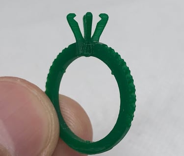 Vista Isometrica Impresión 3D Anillo de Compromiso con Laterales