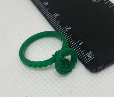 Vista Superior Impresión 3D Anillo de Compromiso Halo Medición regla