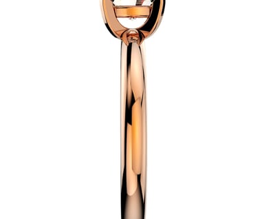 Vista Lateral Render Anillo de Compromiso Solitario Oro Rosa Corte Ovalo