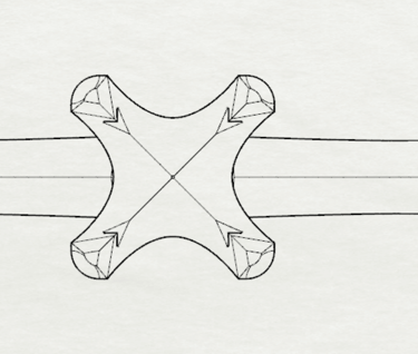 Vista Superior Dibujo Sketch Anillo de Compromiso Solitario
