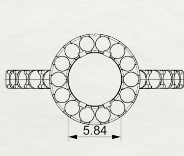 Vista Superior Sketch Anillo de Compromiso Halo 