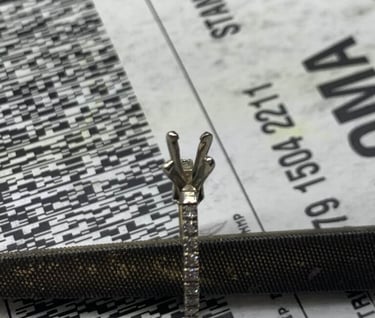 Vaciado y Pulido de Anillo de Compromiso Oro Blanco 14k 