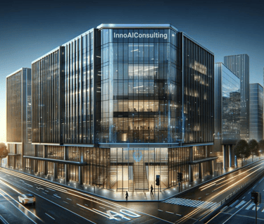 a large building with a lot of windows and a lot of traffic