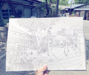 Urban sketch by evgeny bondarenko