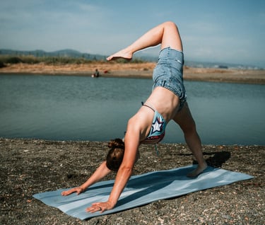 downdog at the beach
