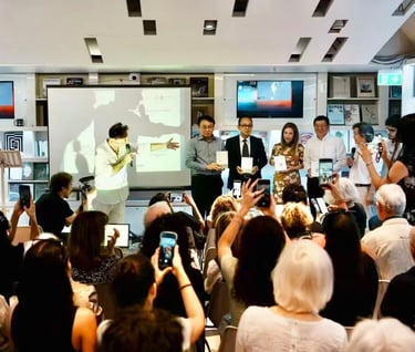 Francesco De Luca, Zhang Zaijian, Zhang Lingxiao, Valentina Chiarelli, Hu Xiaodong e Shu Cai