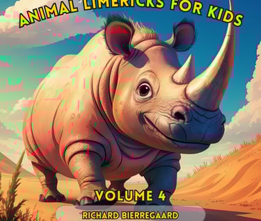 Limerick cover with a smiling rhino