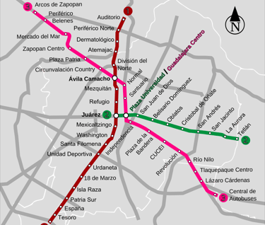 Guadalajara Subway map