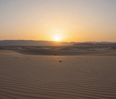 A tranquil sunset over a flat desert basin in Northeast Nevada. The lighting is soft and golden, reflecting off the pale sand. The style is professional landscape photography that inspires trust and emphasizes the quiet vastness of the region.