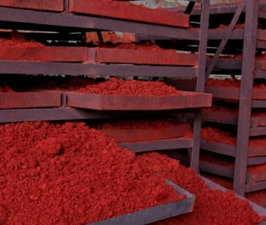 iron oxyde pigments drying before blend to barn paint Dalsberg
