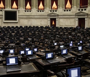 Recinto de la Cámara de Diputados argentina durante una sesión legislativa