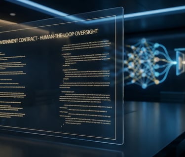 Gobernanza de inteligencia artificial con supervisión humana y regulación estatal.