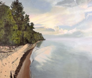 Manitou Island - Lake Michigan painting, Lake michigan beach painting