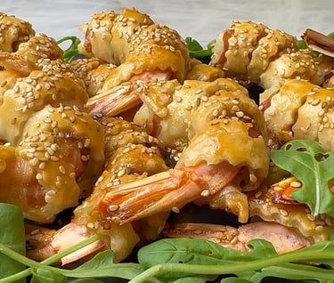 Three ingredients shrimps recipes with puff pastry