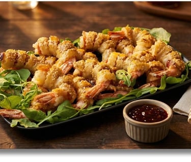 Three ingredients shrimps recipes with puff pastry