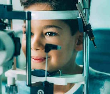 boy having eye exam