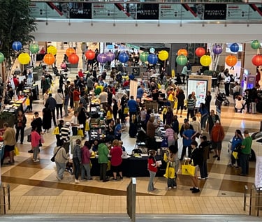 a crowded people at the mall