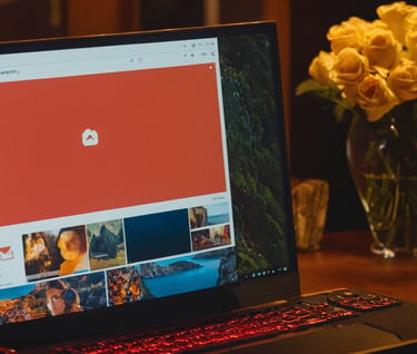 laptop using a content management system by shropshire web services