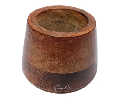 Handcrafted trapezium shape wooden candle dough bowl by Saharanpur Crafts