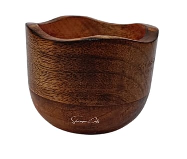 Handcrafted designer wooden candle dough bowl by Saharanpur Crafts, elegant rustic home décor accent