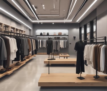 una tienda de vestuario con muchas prendas de vestir 