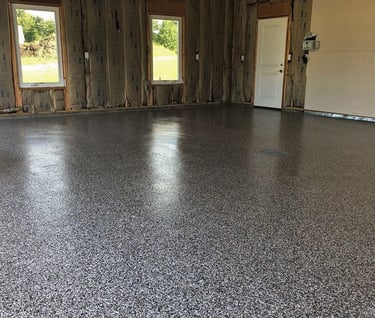 Domino Epoxy Flake Garage Floor