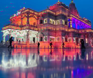 a large building with a large building in the background