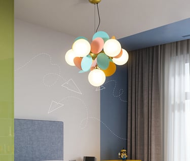 MNK-PDN02-5/6 macron colored glass cute chandelier