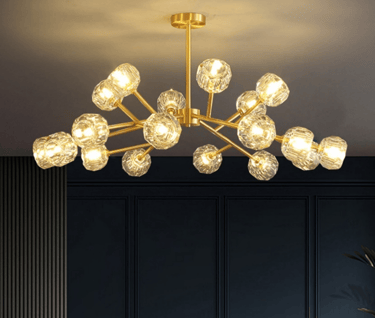 MNK-PD044 Multi-head E27 crystal led pendant light