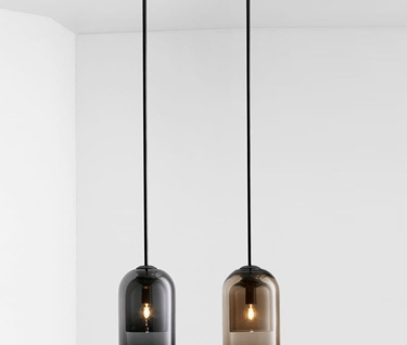 MNK-SF1050 smoky amber glass pendant light support E27 bulbs