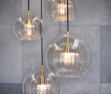 MNK-PD054 double glass transparent balls led pendant light with edison bulbs