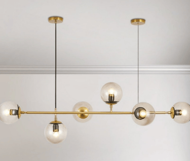 MNK-PD053 6 glass balls gold finished housing led pendant light