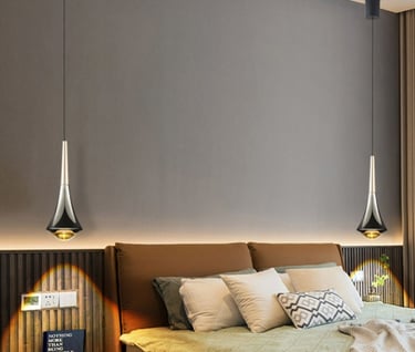MNK-PD061 Electroplated black design water drop bedside lamp