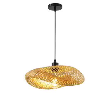 MNK-LC17 Madhatter Bamboo Weave Straw Hats Pendant Lamp
