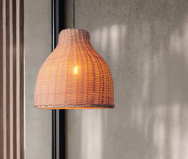 MNK-LC51 Painted Rattan Woven Easy Fit Light shade