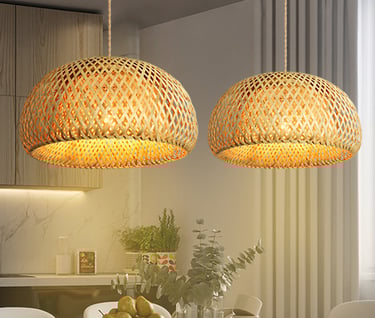 MNK-LC22-A/B Paper rattan design chandelier led