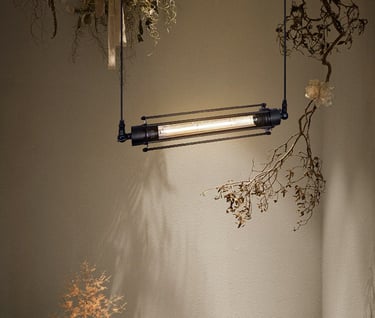 MNK-PD083 Industrial Tubular Cage Light-LITFAD Linear Retro Vintage Punk Steam Pendant Light