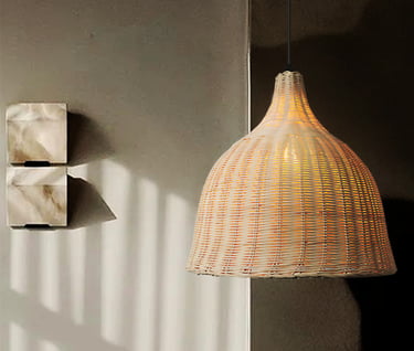 MNK-LC52 Vintage woven pendant light with E27 Base