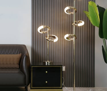 MNK-FL157 New Luxury Crystal Ring LED Table Lamp Desk Light Floor lamp Bedroom Lighting