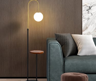 MNK-FL182 Industrial Iron Creative Shelf 1-Light Standing Floor Lamp