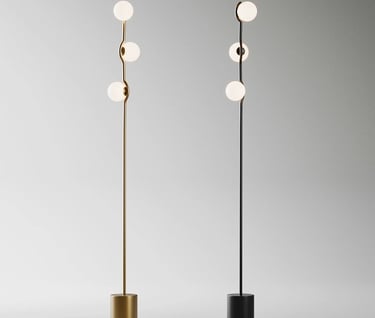 MNK-FL158 three glass ball floor lamp