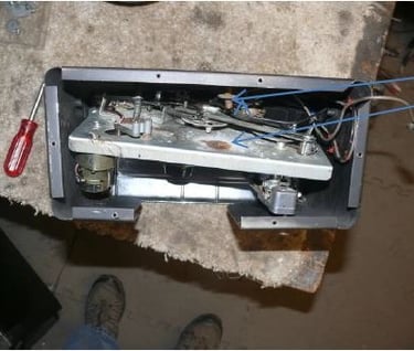 As received.  Broken springs, bent tone arm, dirty and rusty