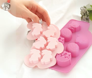 a person holding a pink plastic mold mold mold mold mold mold mold mold mold mold