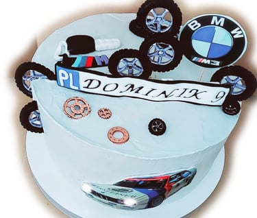 BMW fan - ledowe światła na torcie...