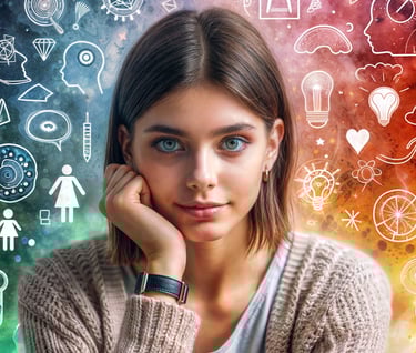 Una chica está contenta a la espera de recibr su sesión de psicoterapia