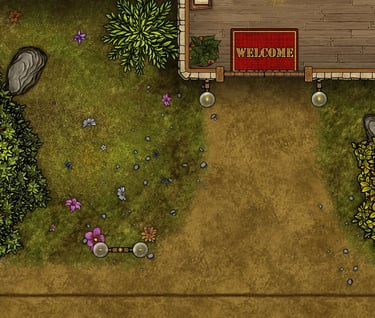 a small town with a wooden fence and a wooden fence