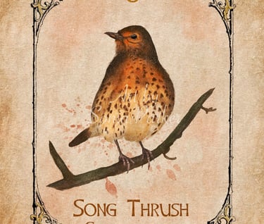 Song Thrush, a card from the animal spirit oracle deck