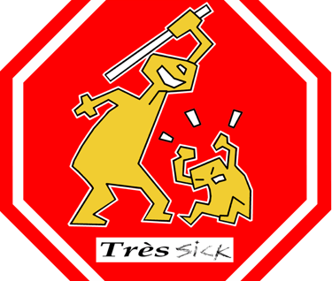A man beating a child