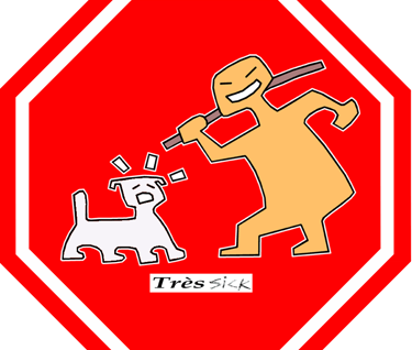 A man Beating A Dog