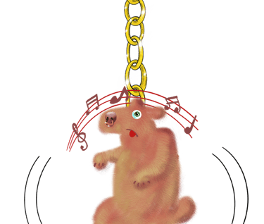 Dancing bear spy earring